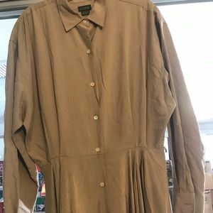 J Crew Tan Floor length cozy dress